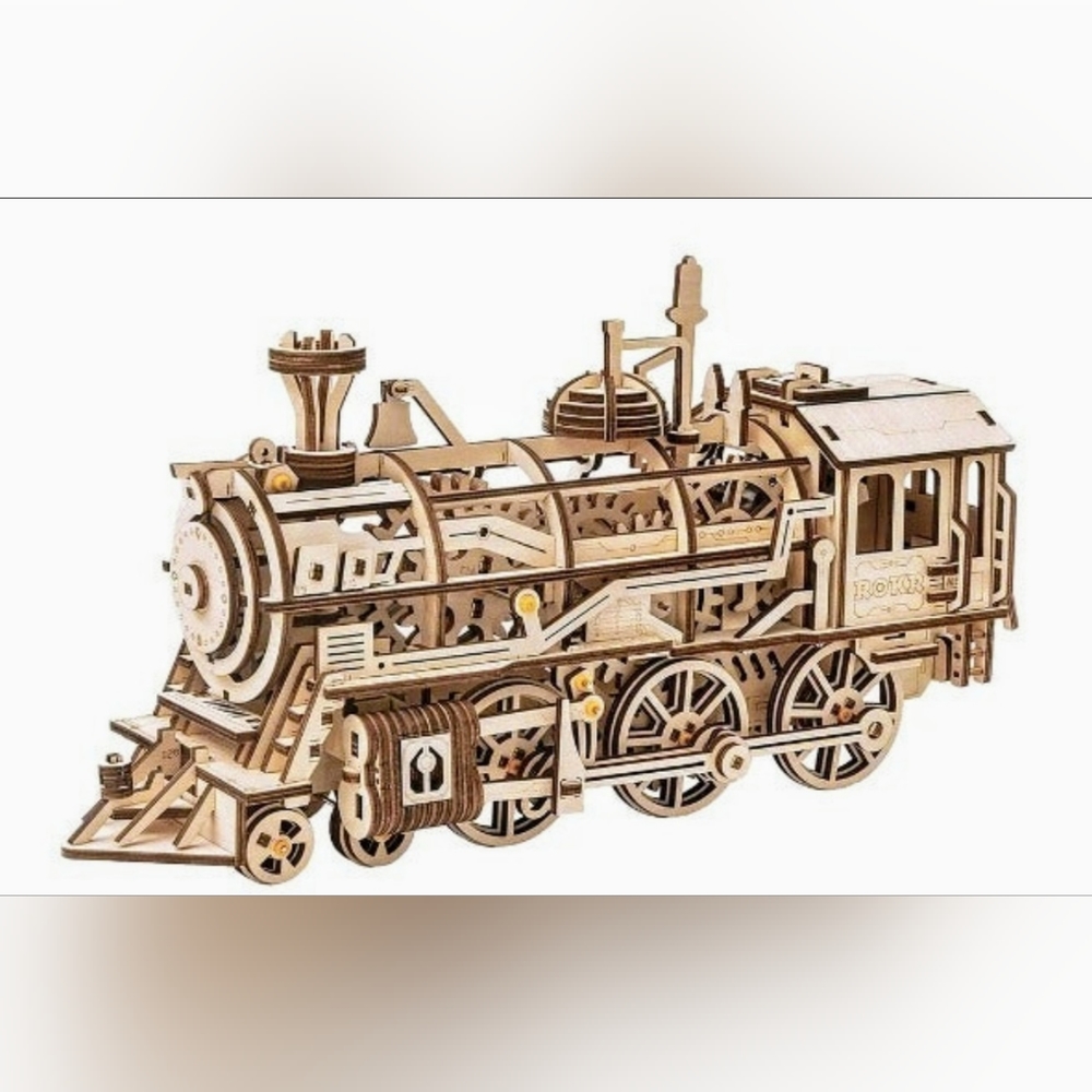 ROKR Locomotive Mechanical Gears 3D Wooden Puzzle LK701
